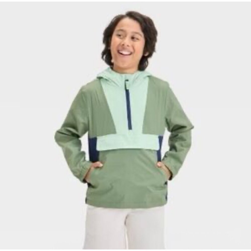 Cat & Jack boys' colorblock windbreaker jacket size XL (14) NWT